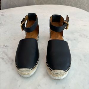 See by Chloe Black Leather Espadrilles